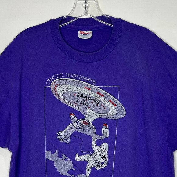 Vintage 90s Cub Scouts T Shirt XL The Next Generation Single Stitch Hanes 50/50 - Picture 3 of 10
